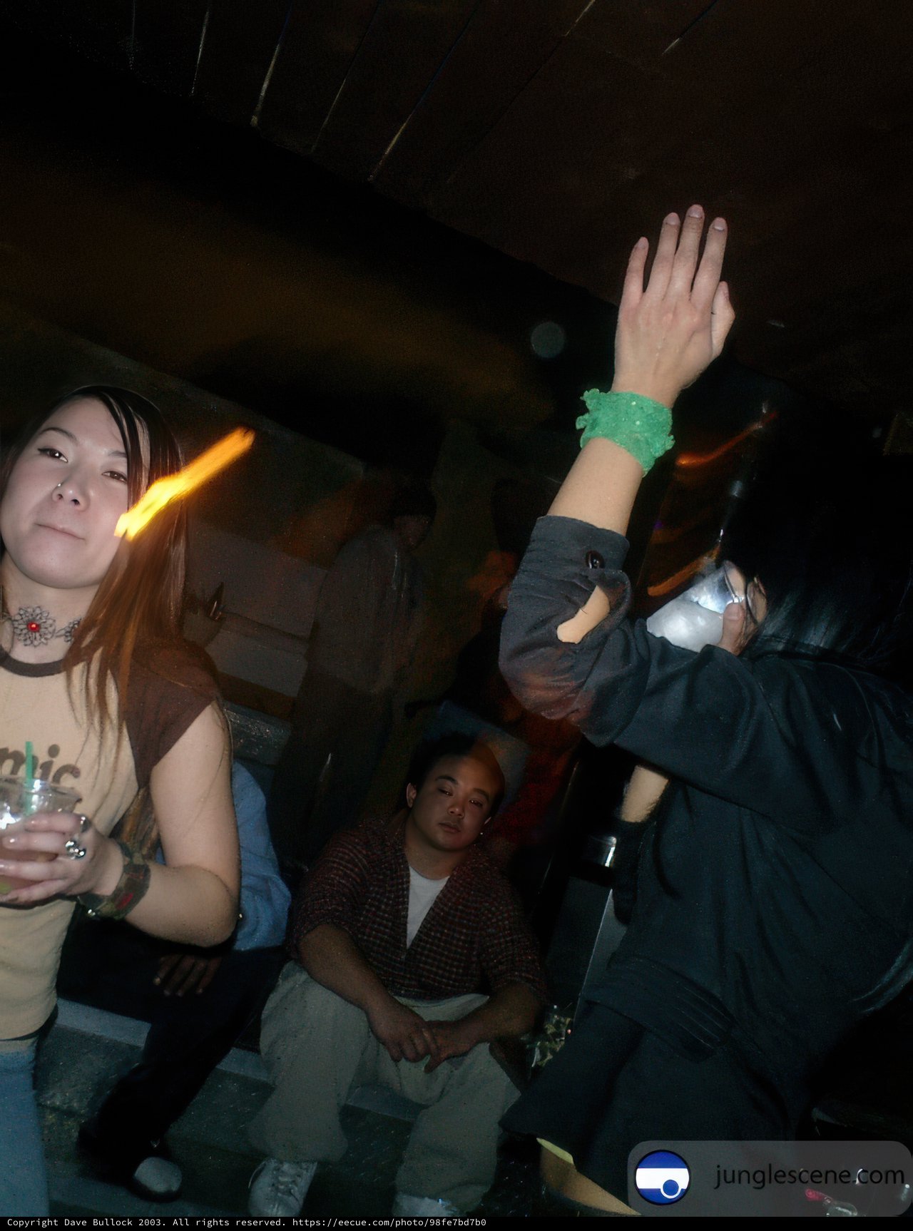 Raising Her Hand in the Night Club