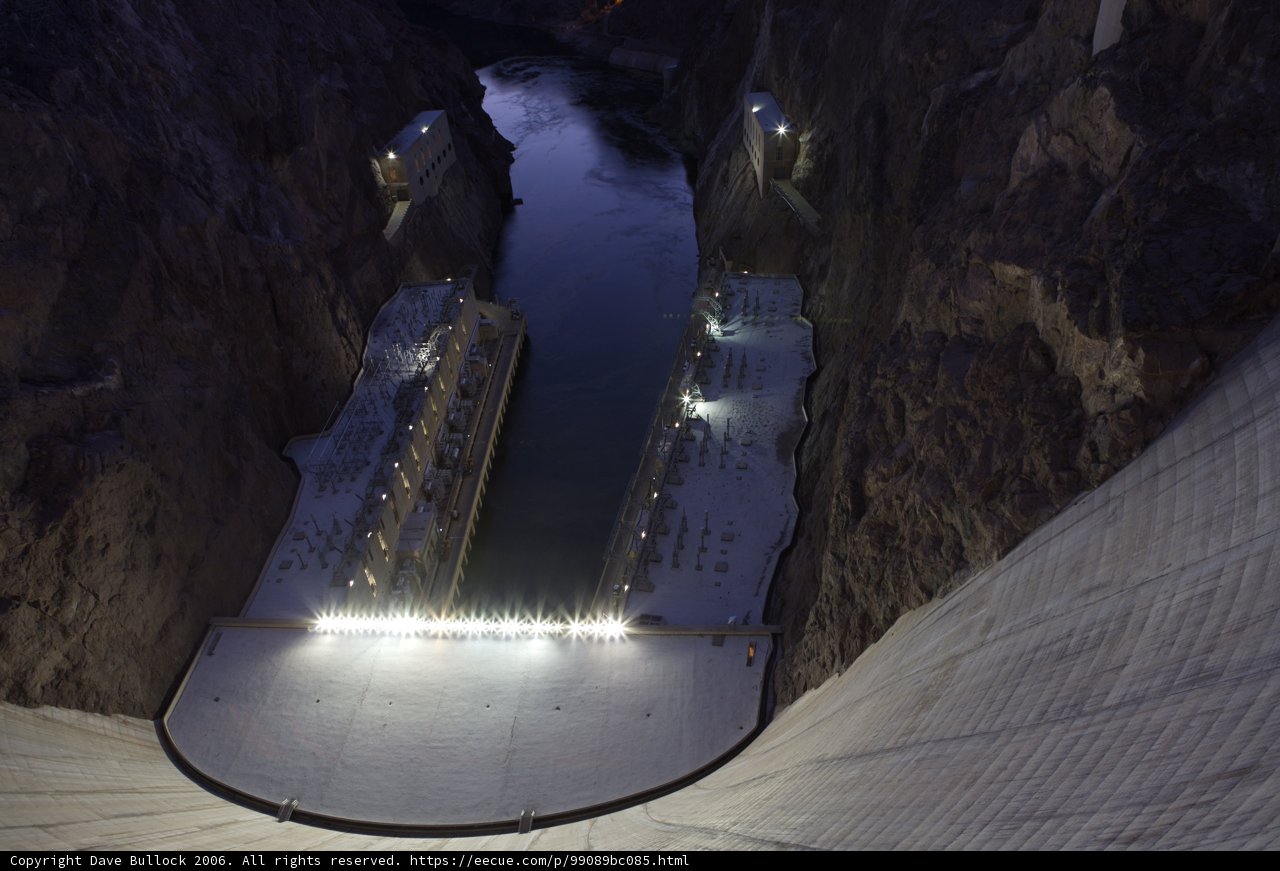 Lights on the Hoover Dam