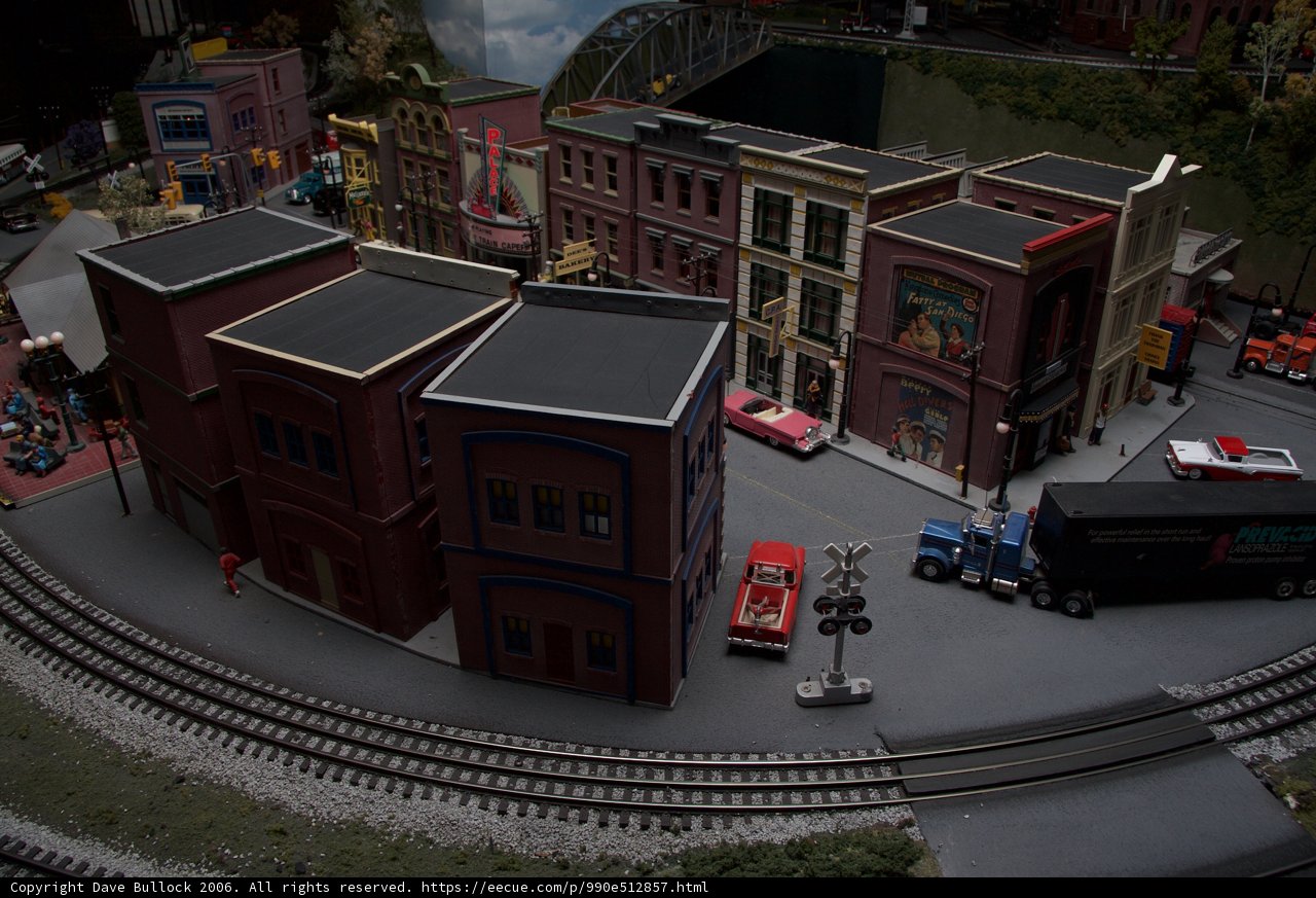 Miniature City on a Train Track