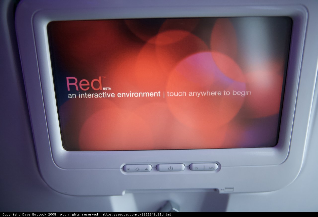 Red Screen Headrest Monitor for In-Flight Entertainment