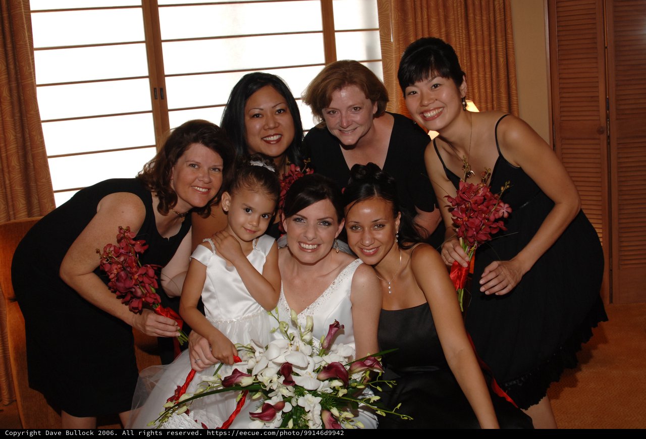 Bride and Bridesmaids Celebrate Before the Wedding Ceremony