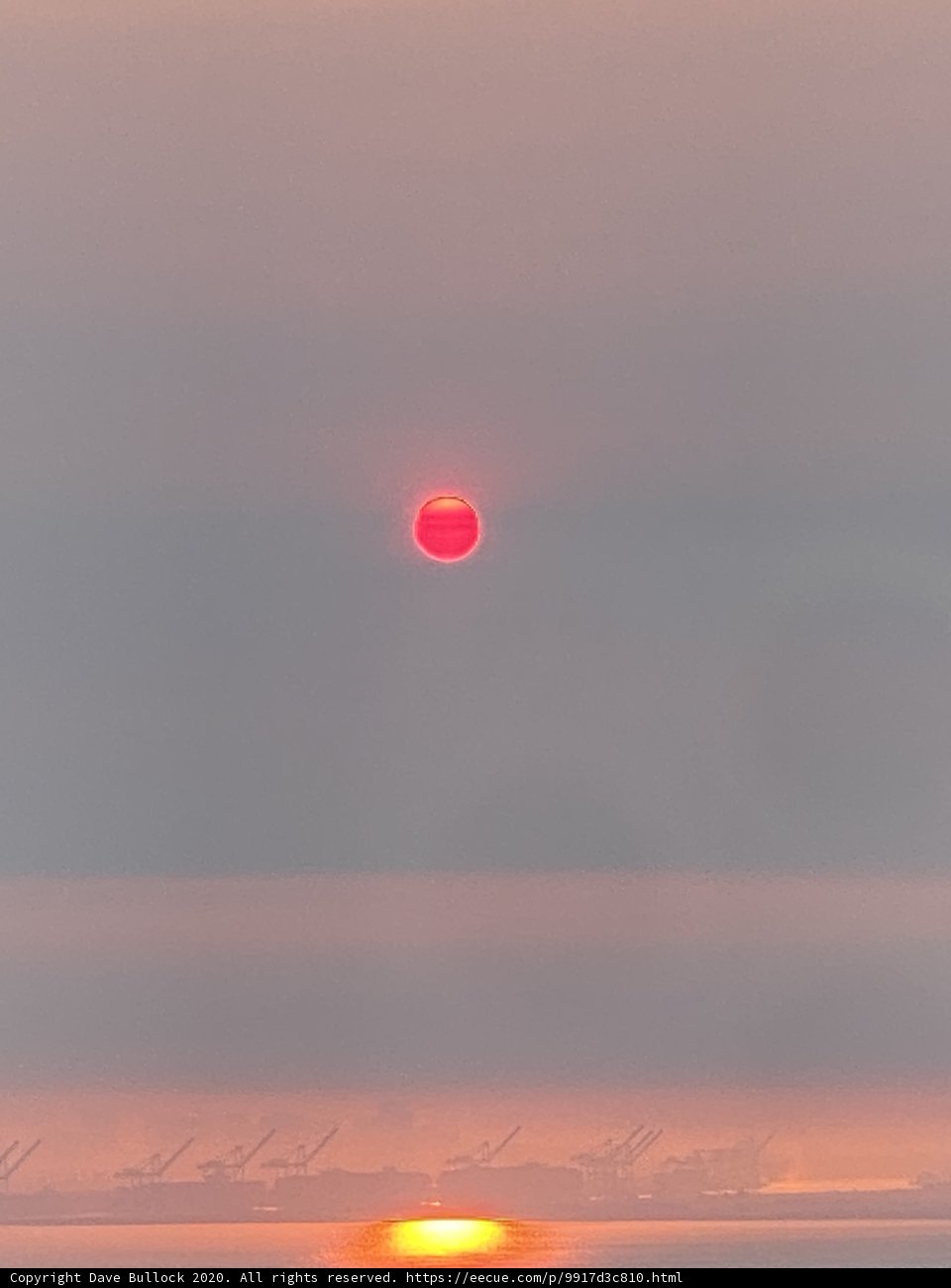 Red Sky Over the Pacific Ocean
