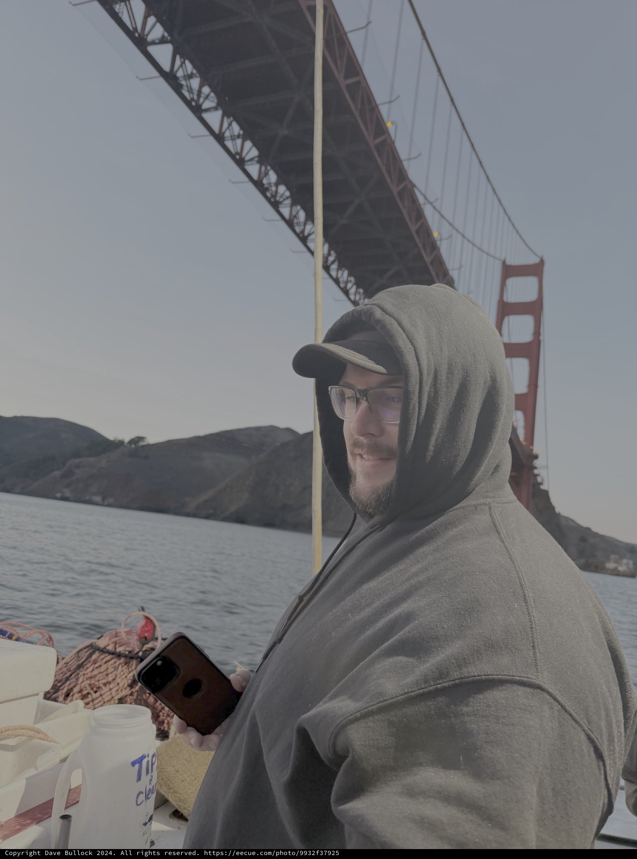 Tourist Enjoying Golden Gate Bridge View from Boat