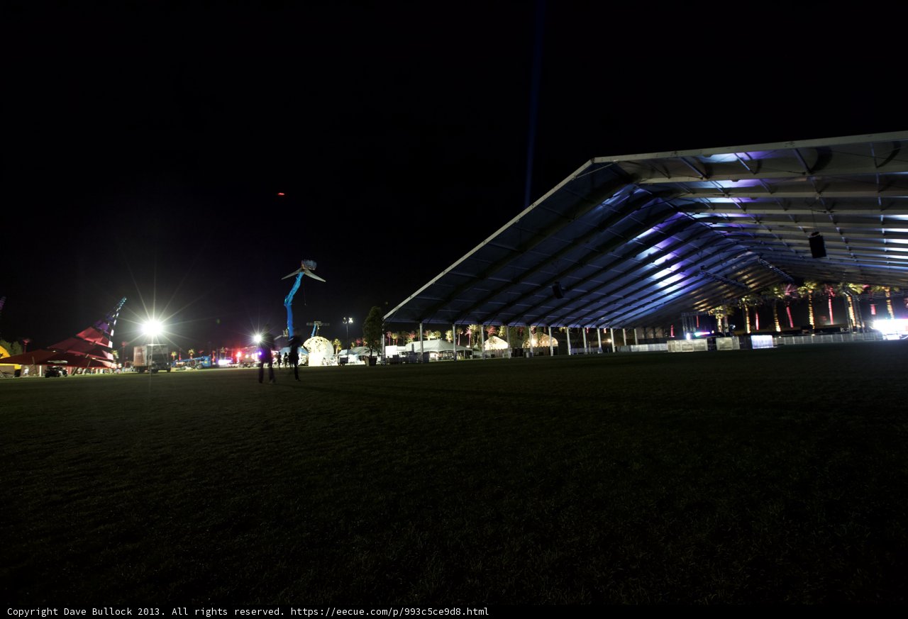 Illuminated Tent in Urban Setting