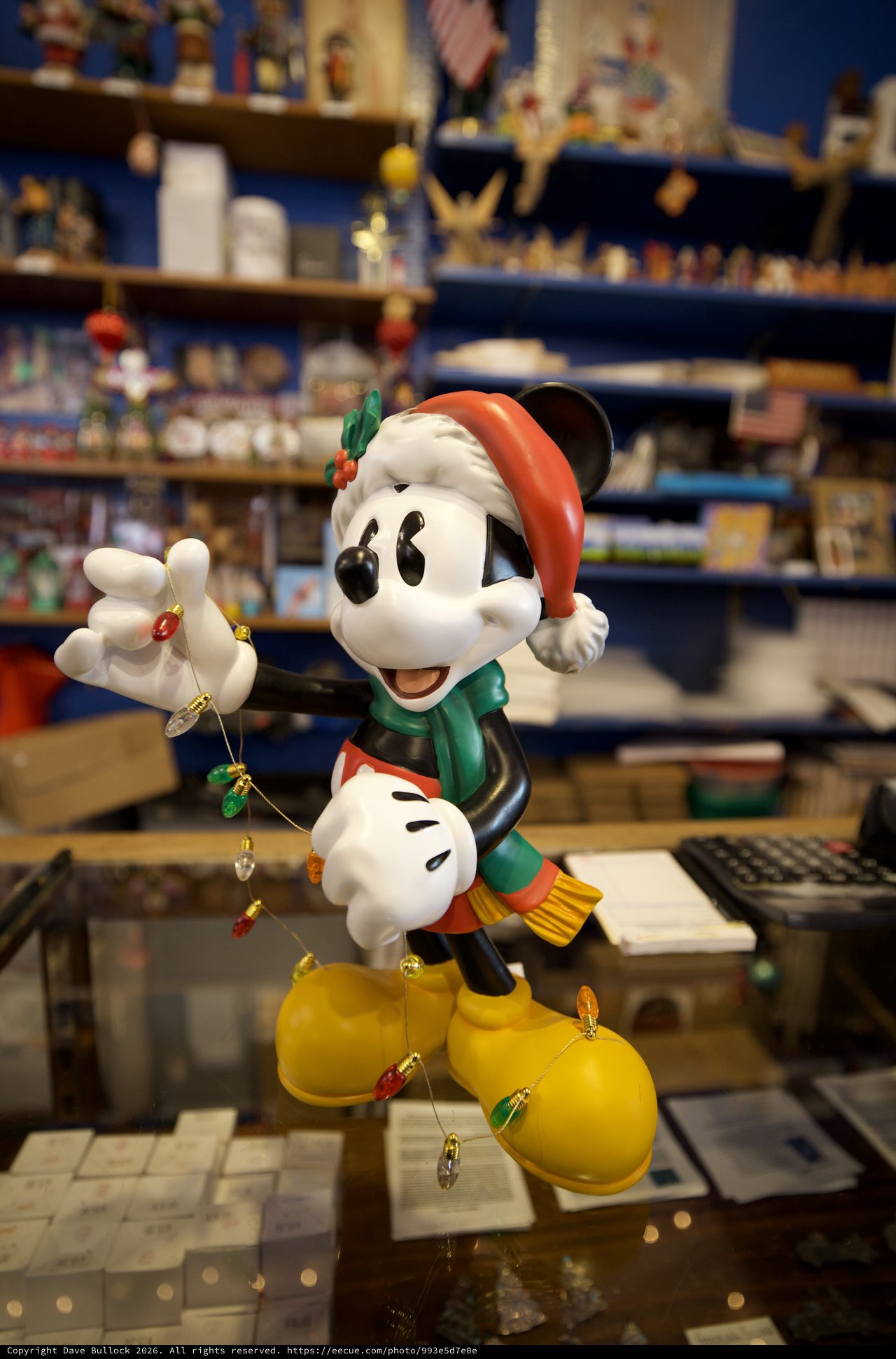 Mickey Mouse Christmas Figurine in Gift Shop