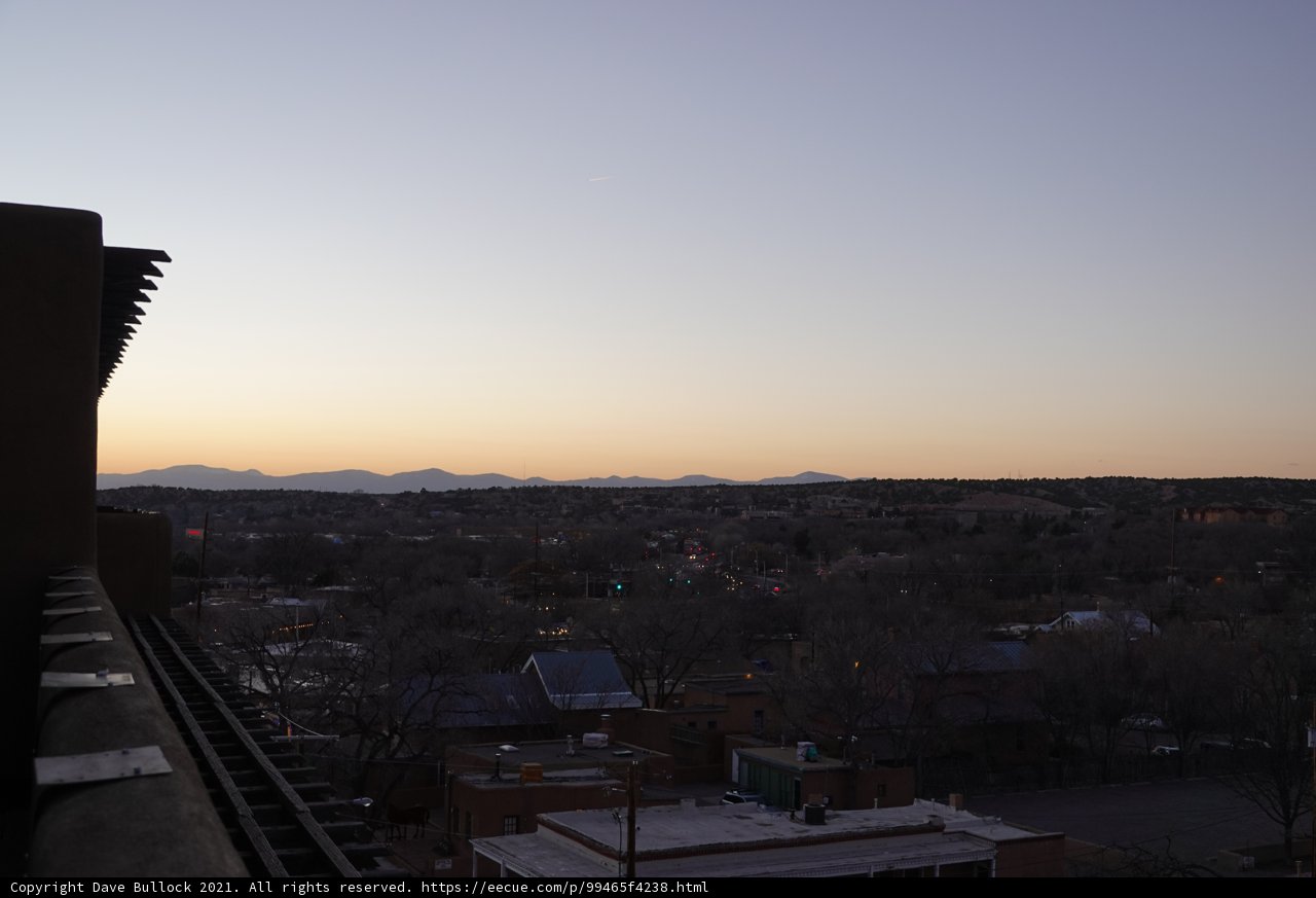 A Cityscape of Peaks from a Rooftop
