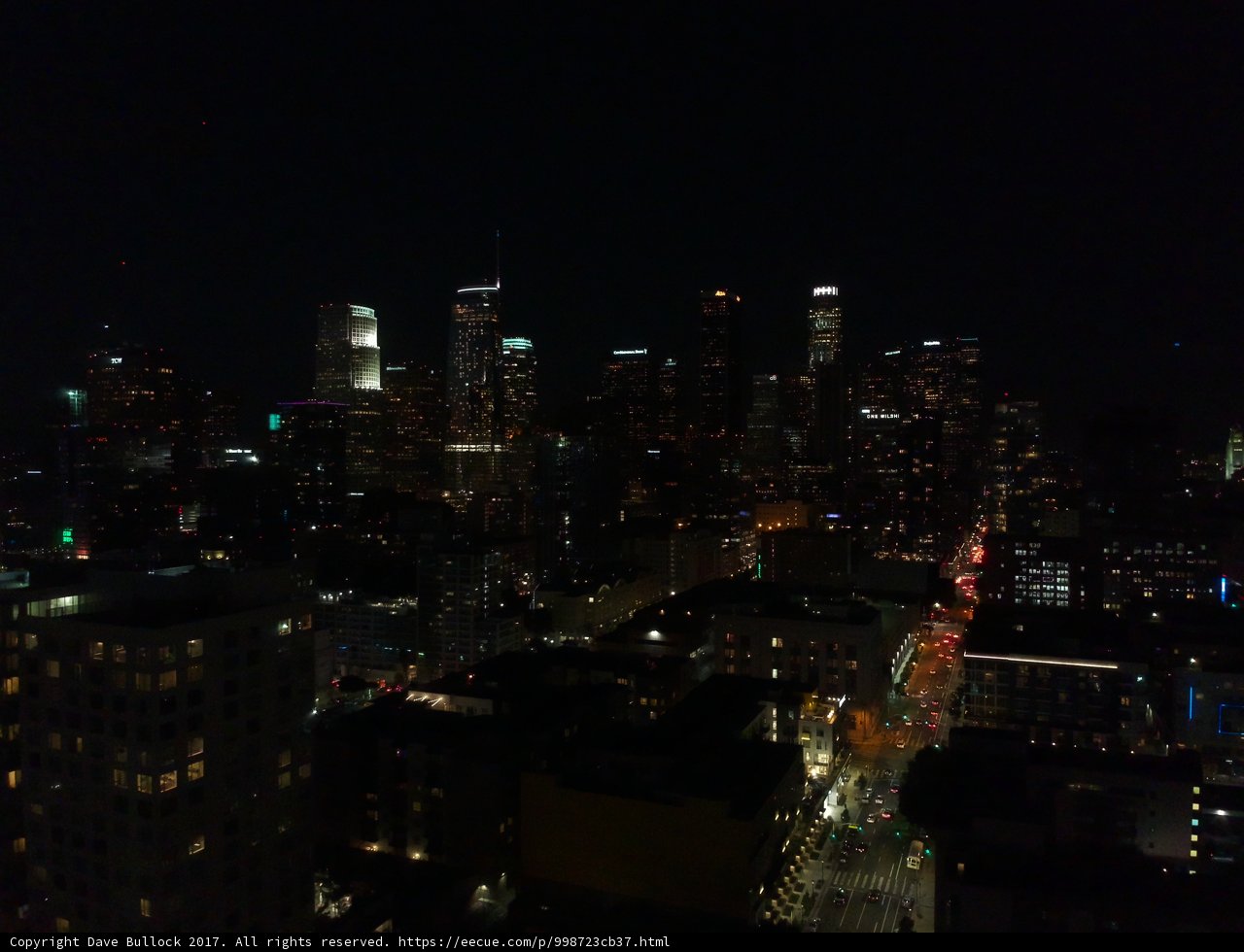 Illuminated Cityscape at Night