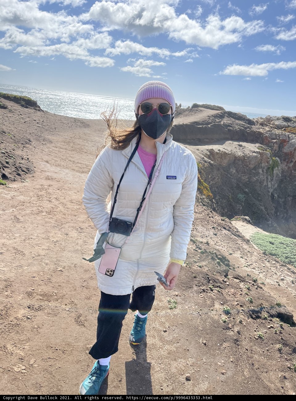 Masked Hiker on a Trail in Jenner