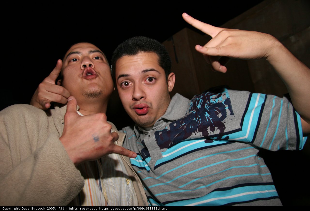 Two men posing for a selfie