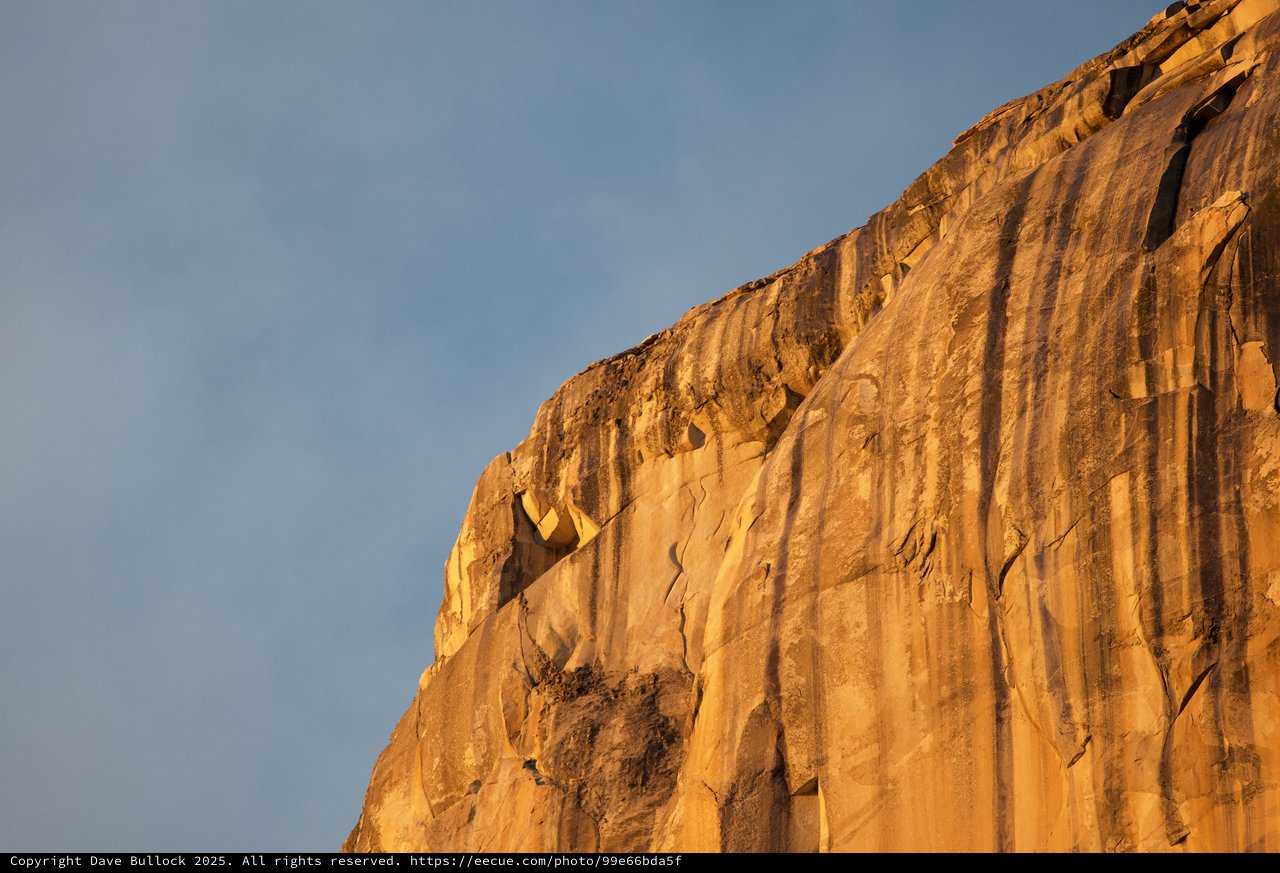 Golden Hour Light on El Capitan's Granite Face