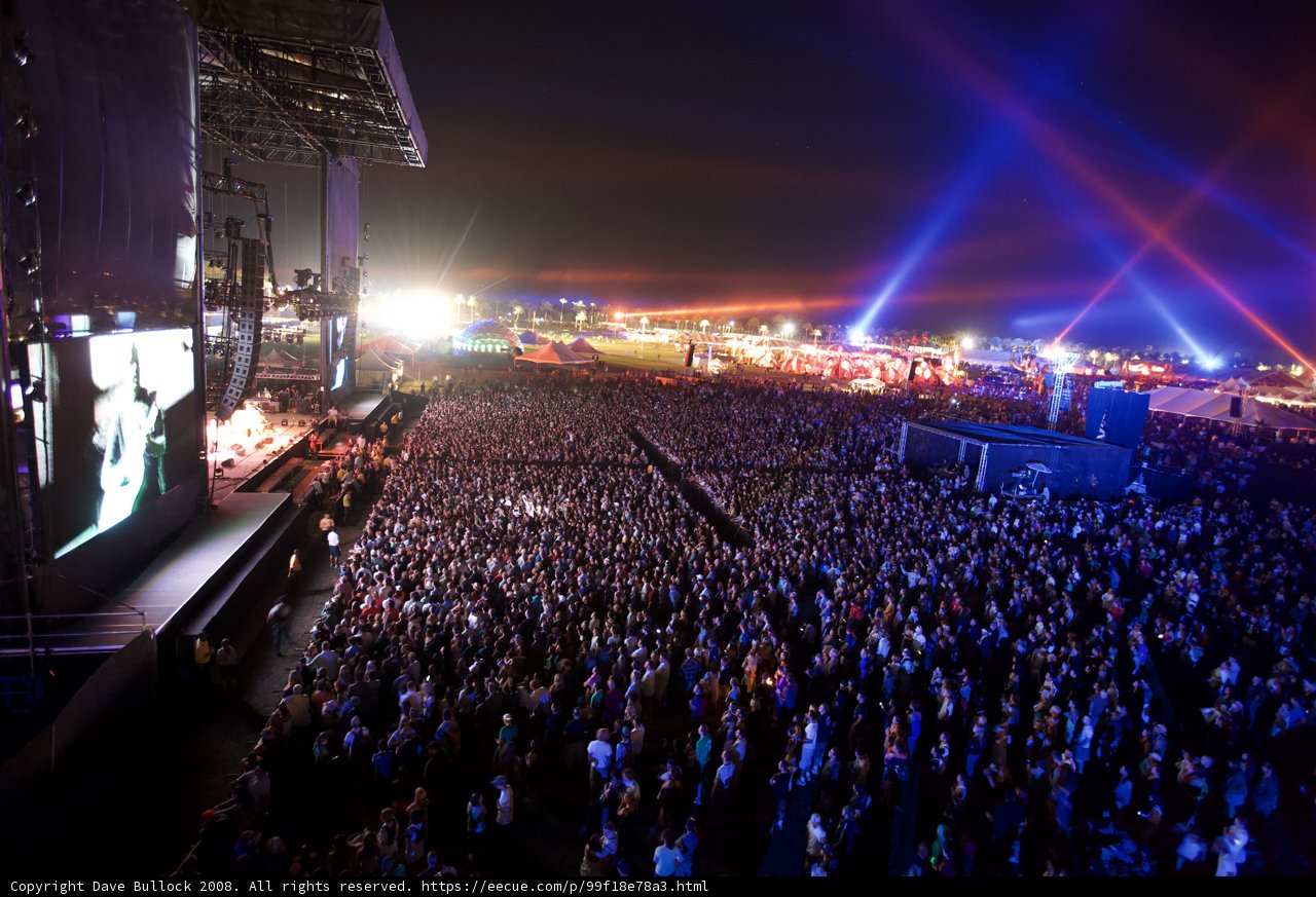 Spotlight on the Crowd at Coachella
