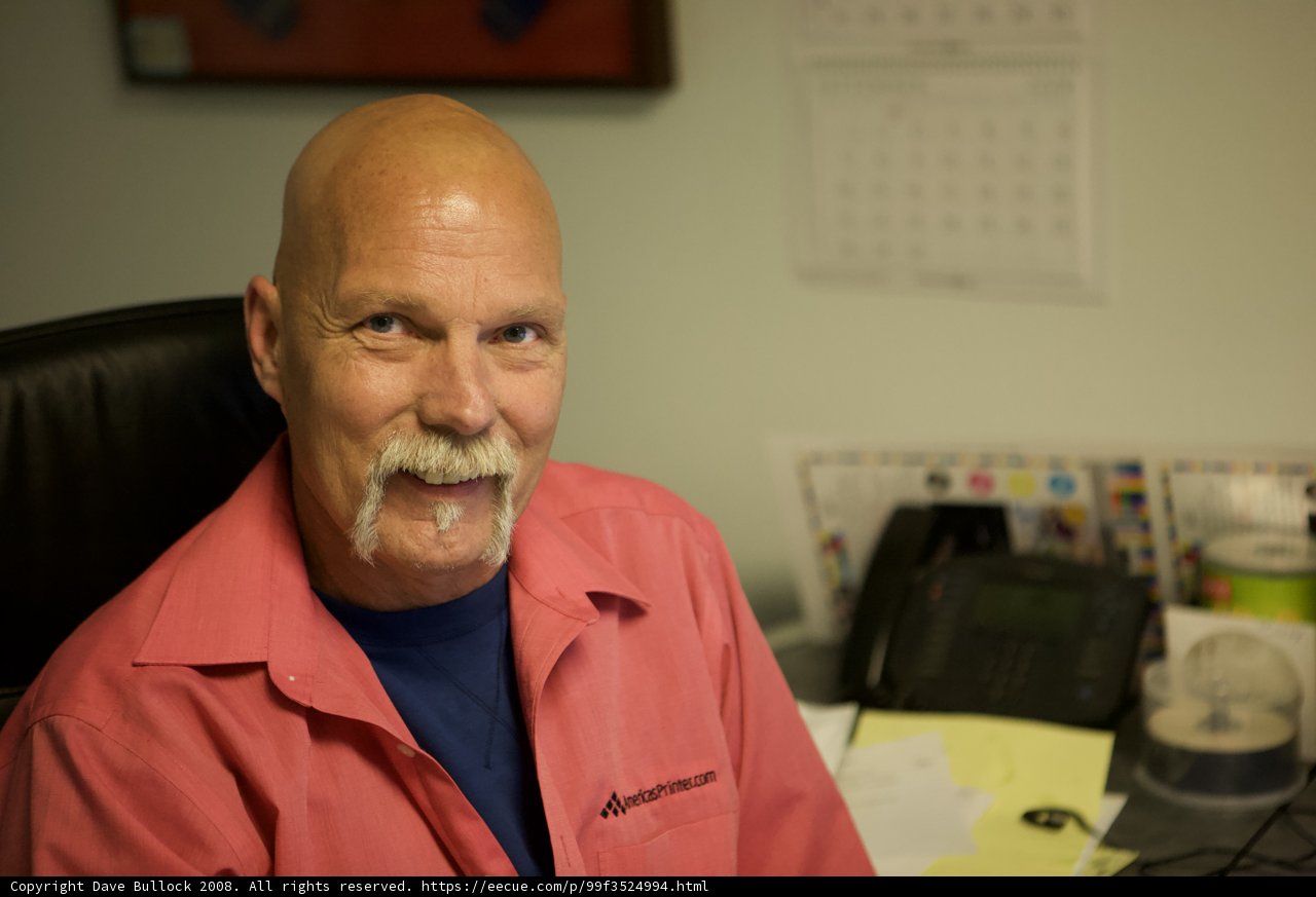 Portrait of a Mustached Office Worker