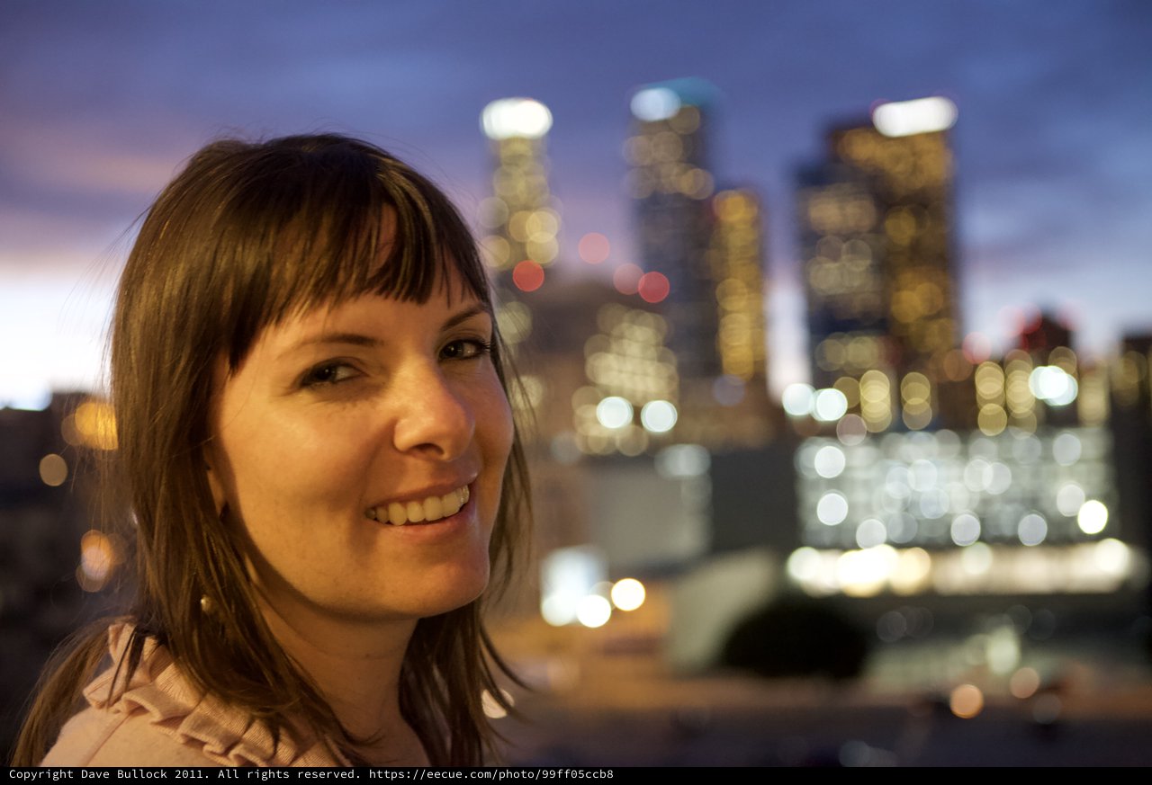 City Lights Portrait at Blue Hour Dusk