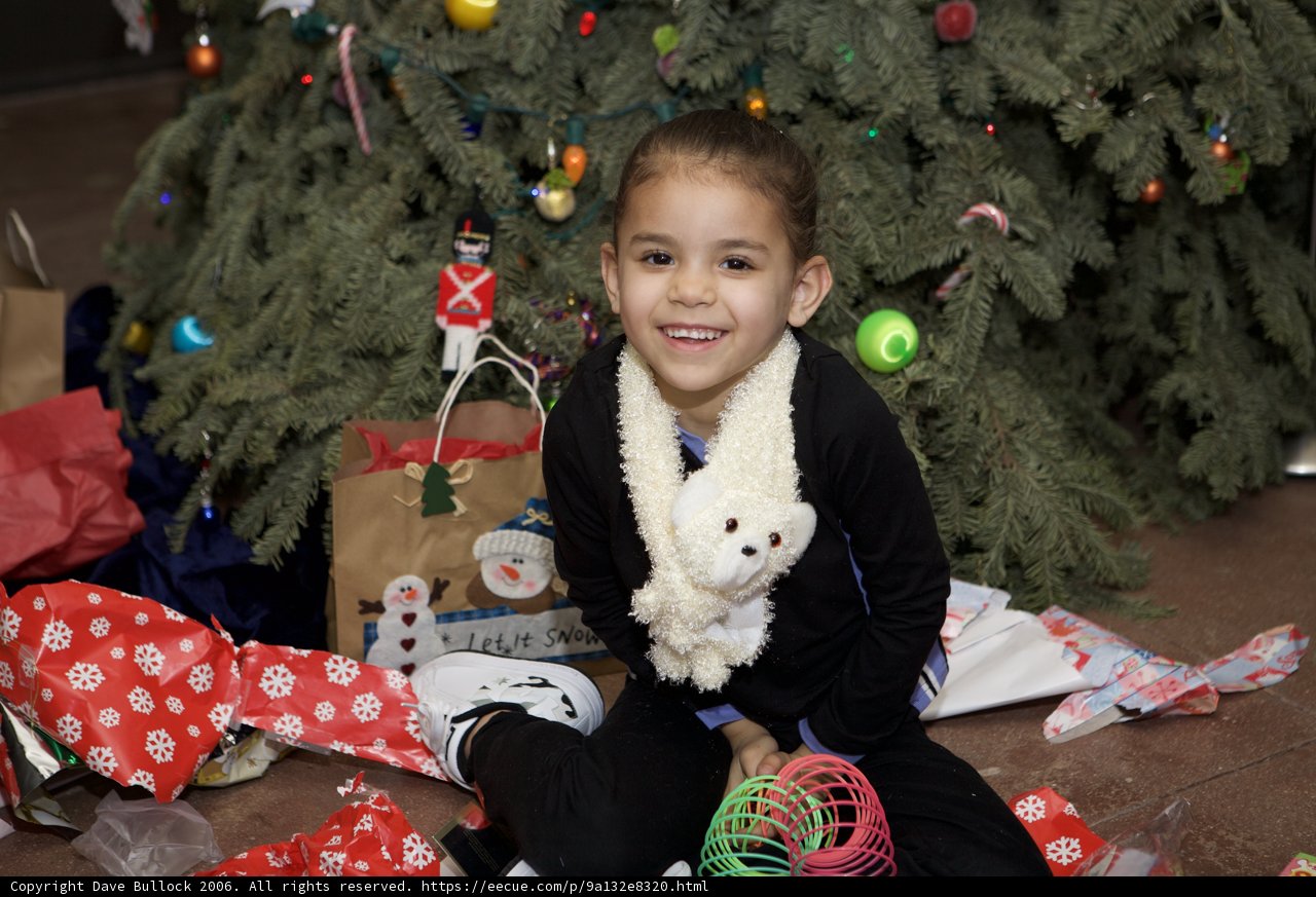 A Christmas Angel with Her Gifts
