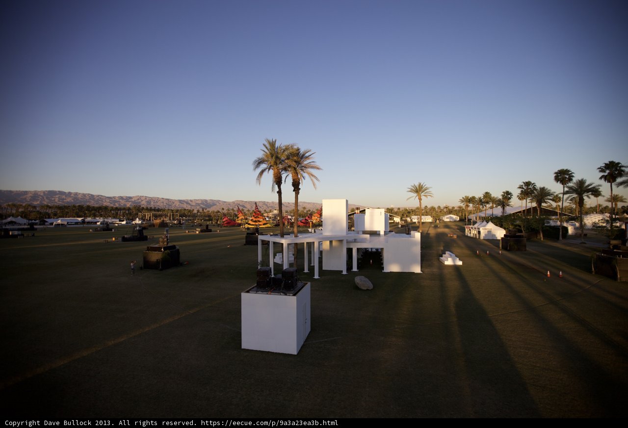 Palm Trees and White Tent at Coachella