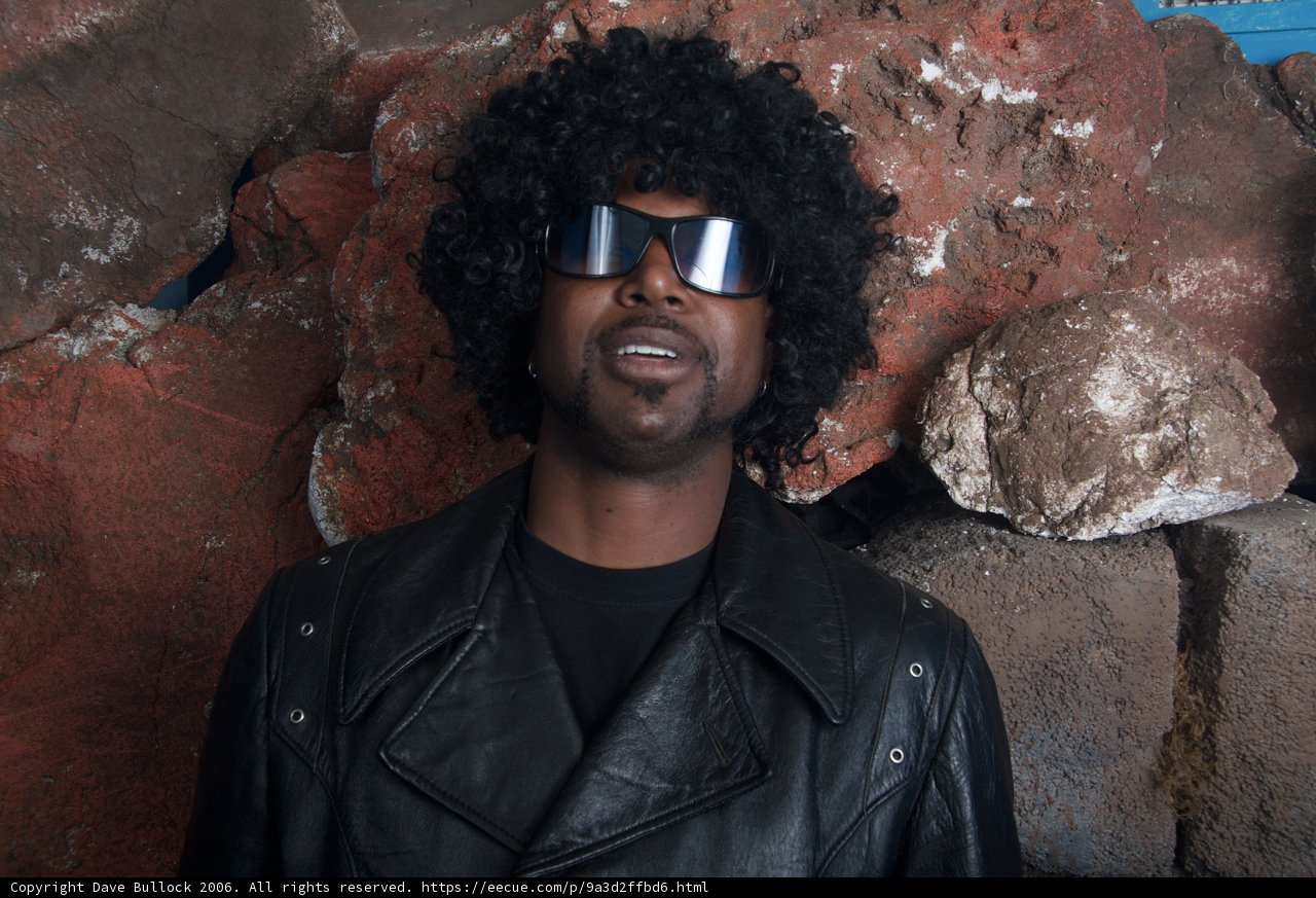 Cool Afro and Leather Jacket