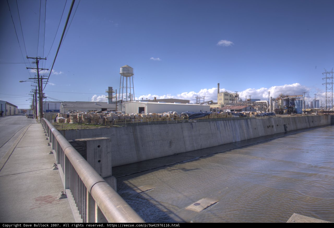 Vernon Bridge with Factory and River