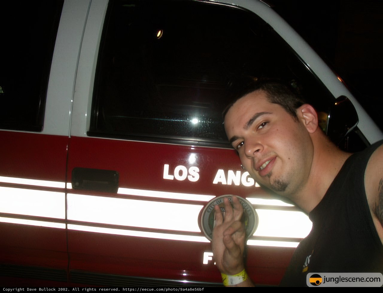 Posing with the Red Engine