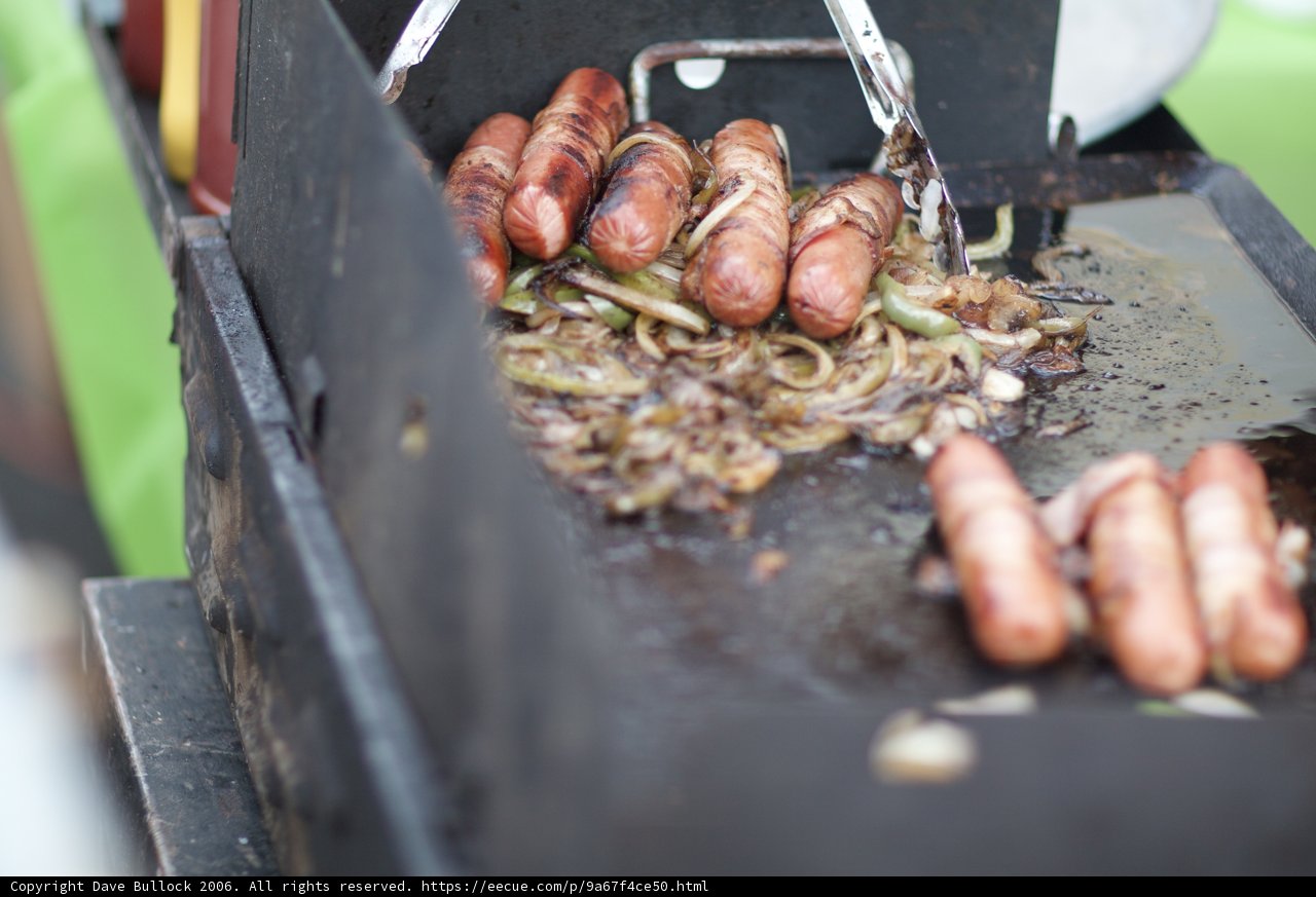Grilling Up Some Delicious Hot Dogs and Onions