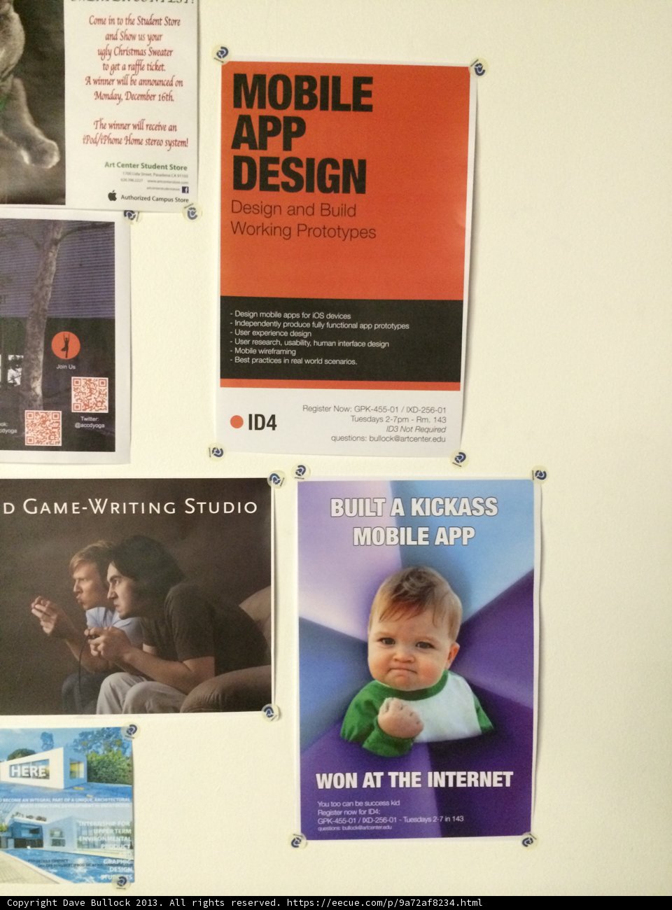 Poster Wall in ArtCenter Campus