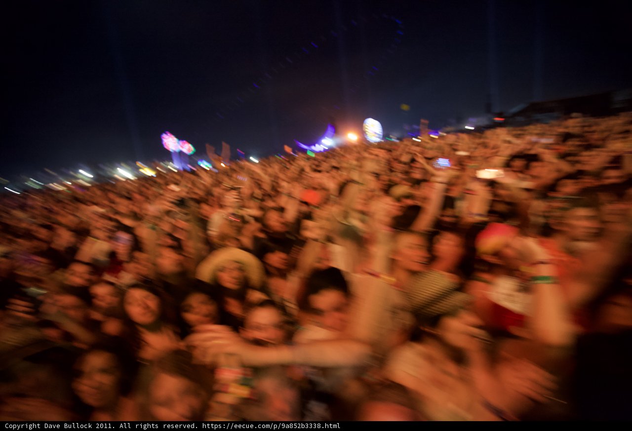 Coachella 2011: Night-time Crowd at Rock Concert