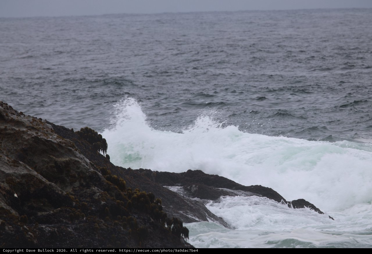 Wild Waves Crashing Against Rugged Coastal Rocks