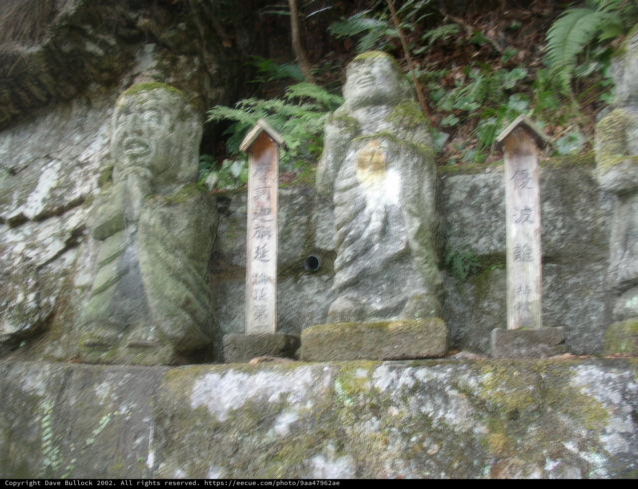 Buddha Statues on a Rock Wall