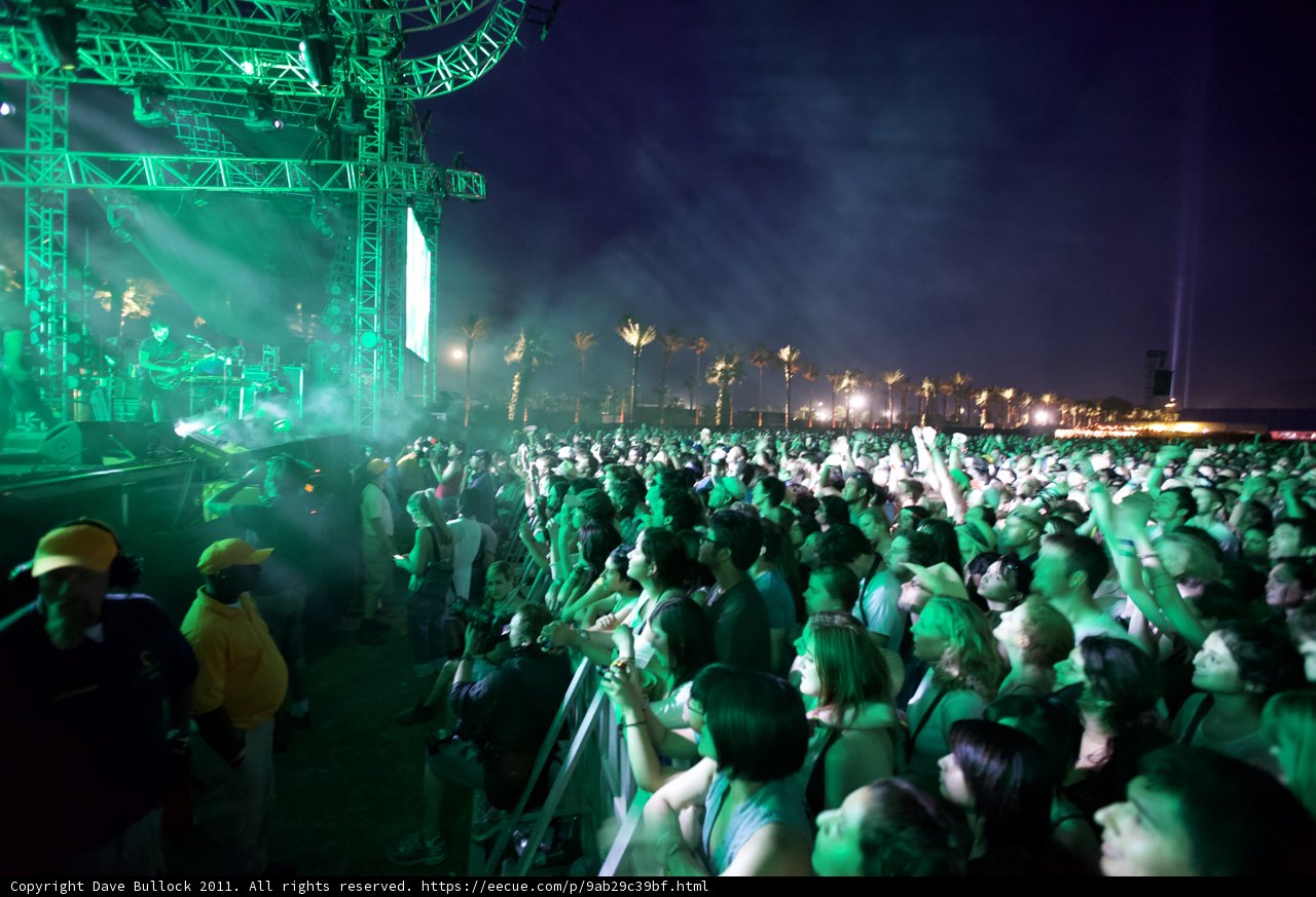 Green Lighted Crowd at Coachella 2011