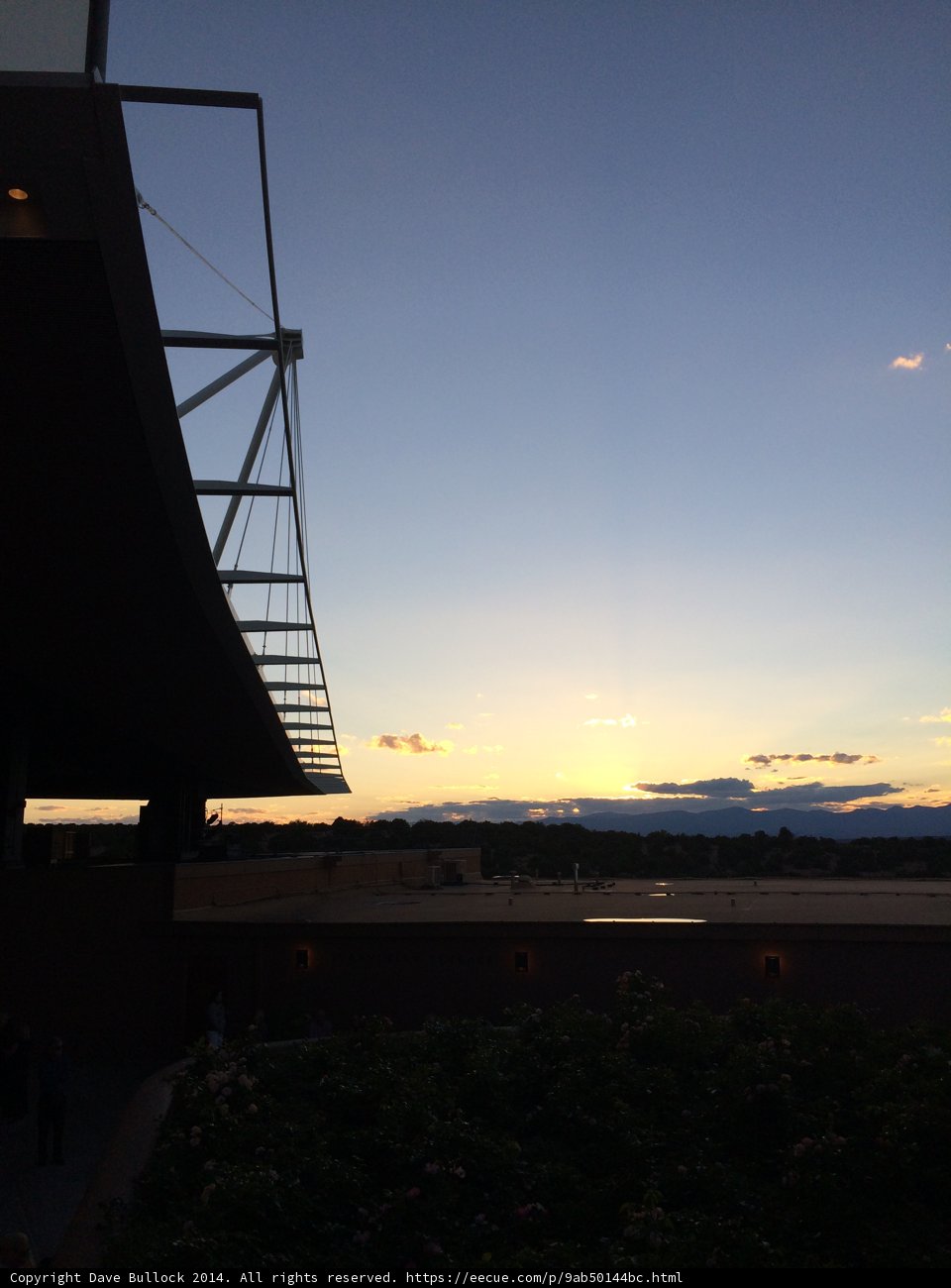 Sunset View from Santa Fe Building with Plane