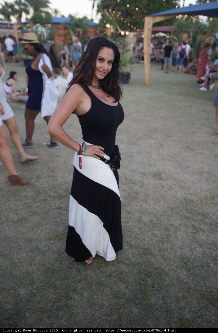 Standing Tall in a Black and White Evening Dress