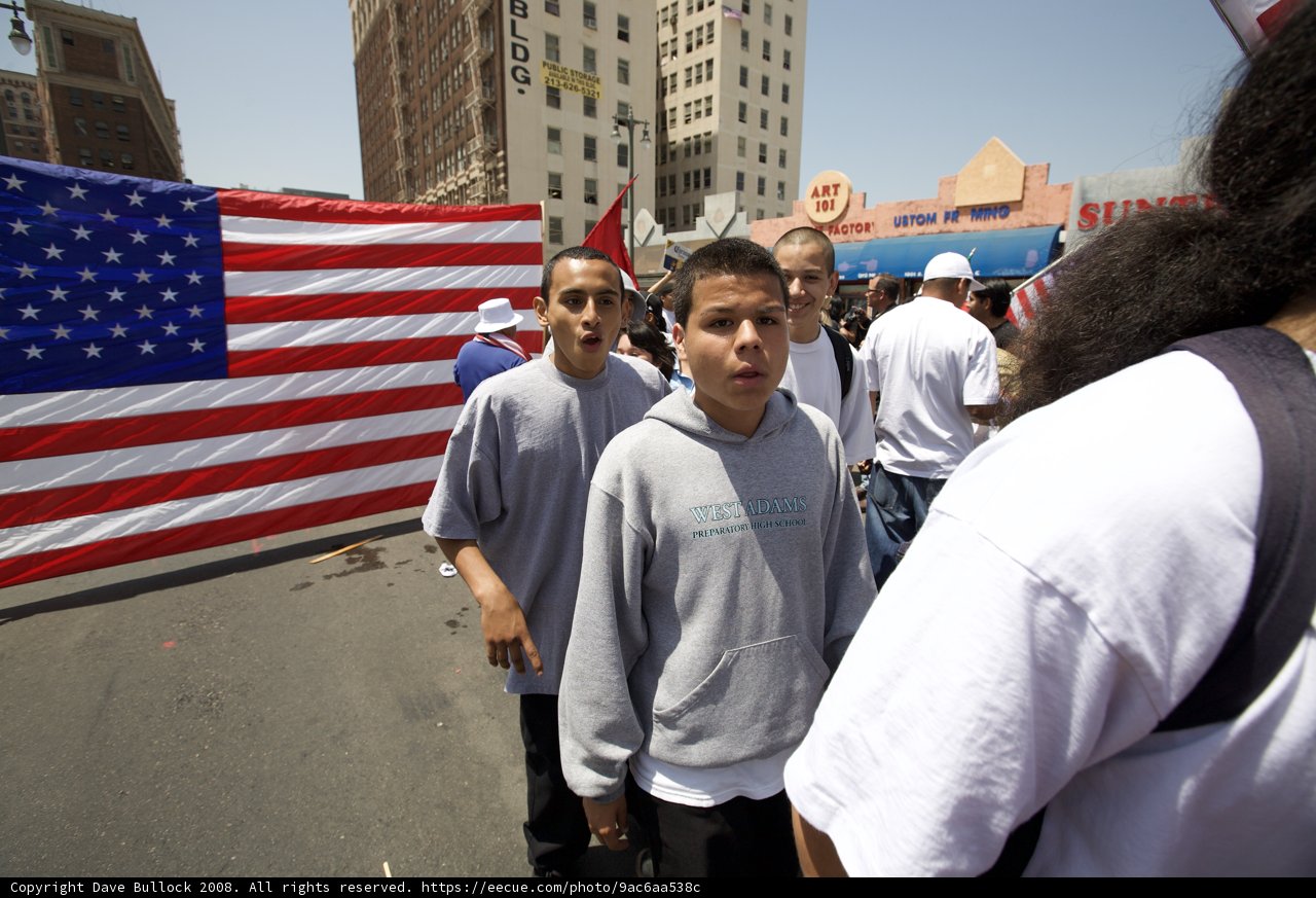 Mayday Rally Group Salutes American Flag