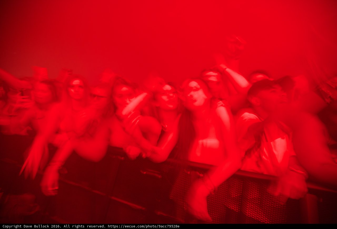 Red Lights and Revelers at Coachella Concert