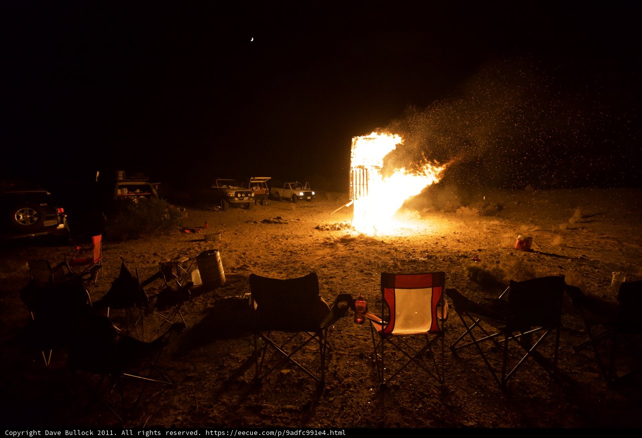 Desert Bonfire under the Night Sky