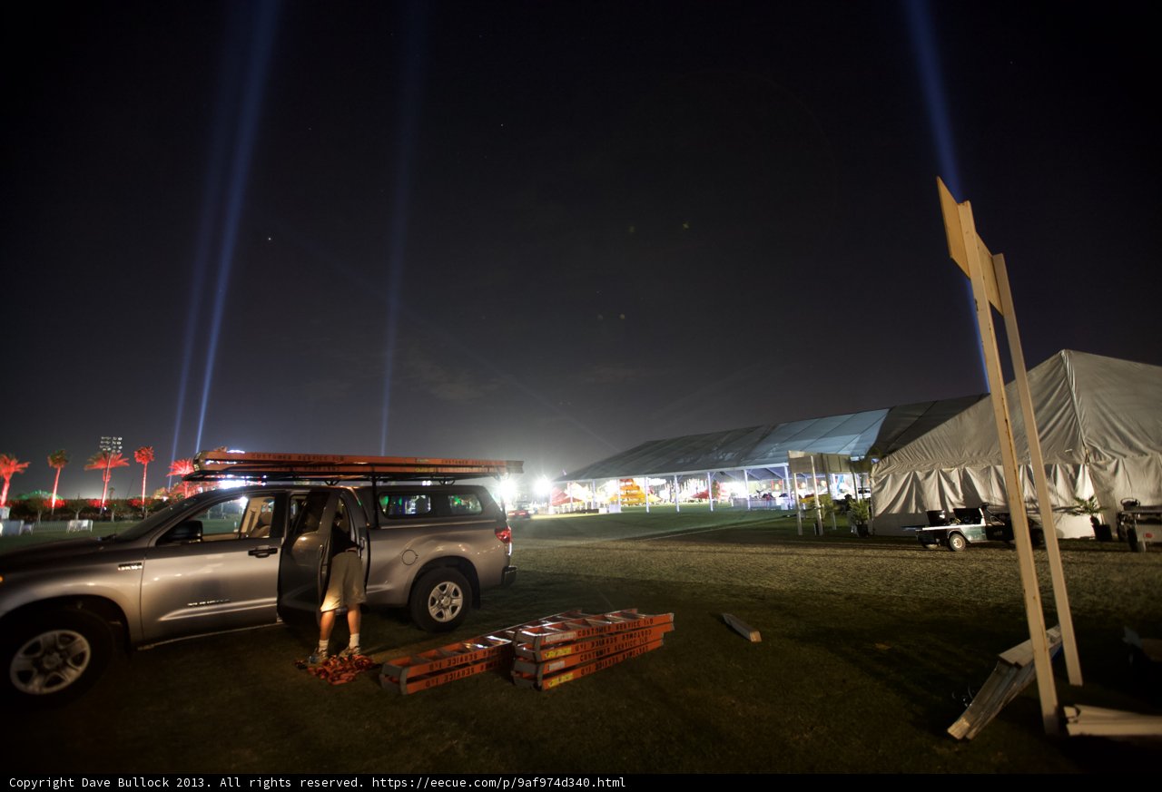Illuminated Automobile in Coachella Parking Lot