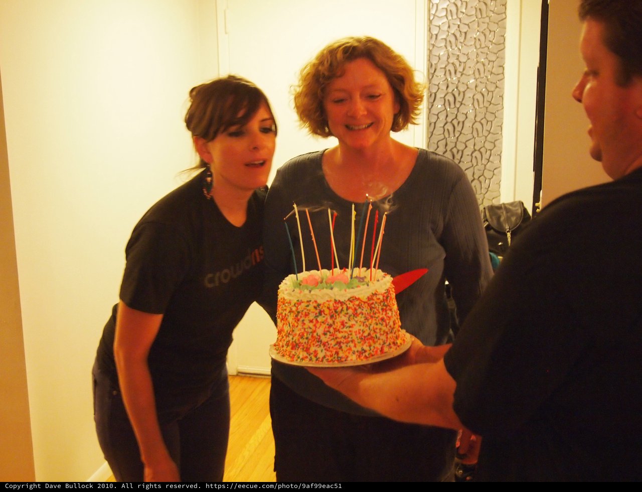 Birthday Cake Candle Blowing Celebration Indoors