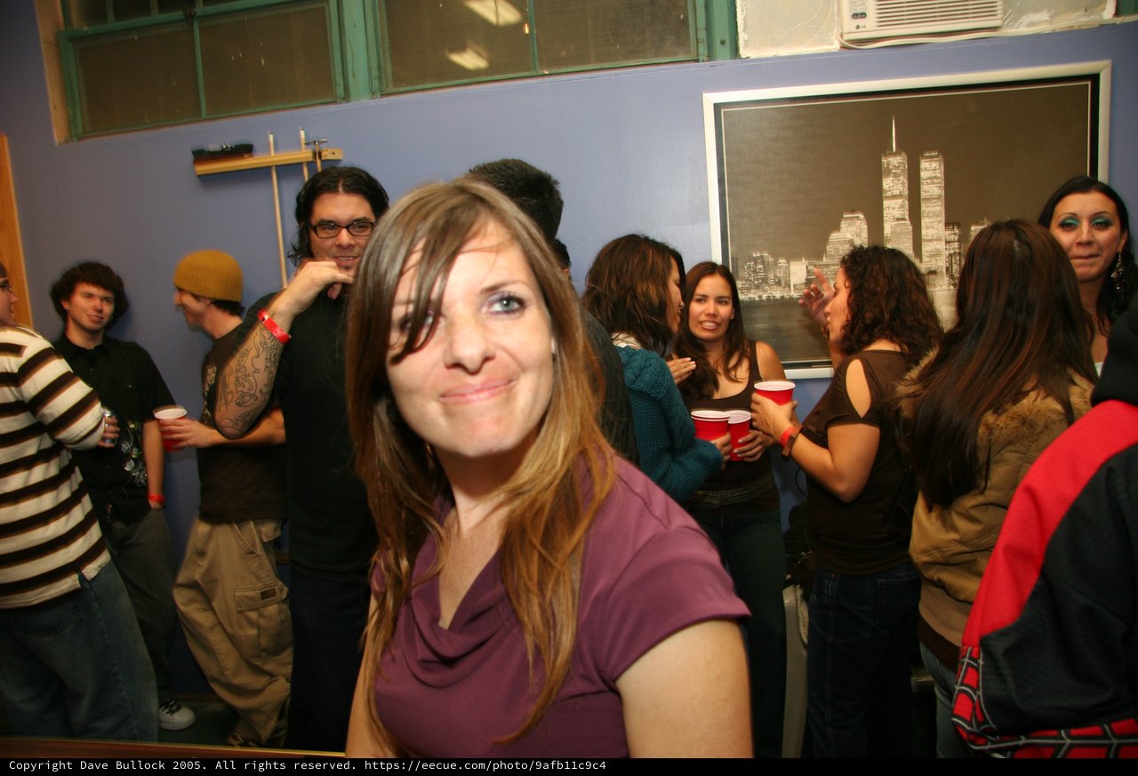 Young Woman Smiling at House Party 2005