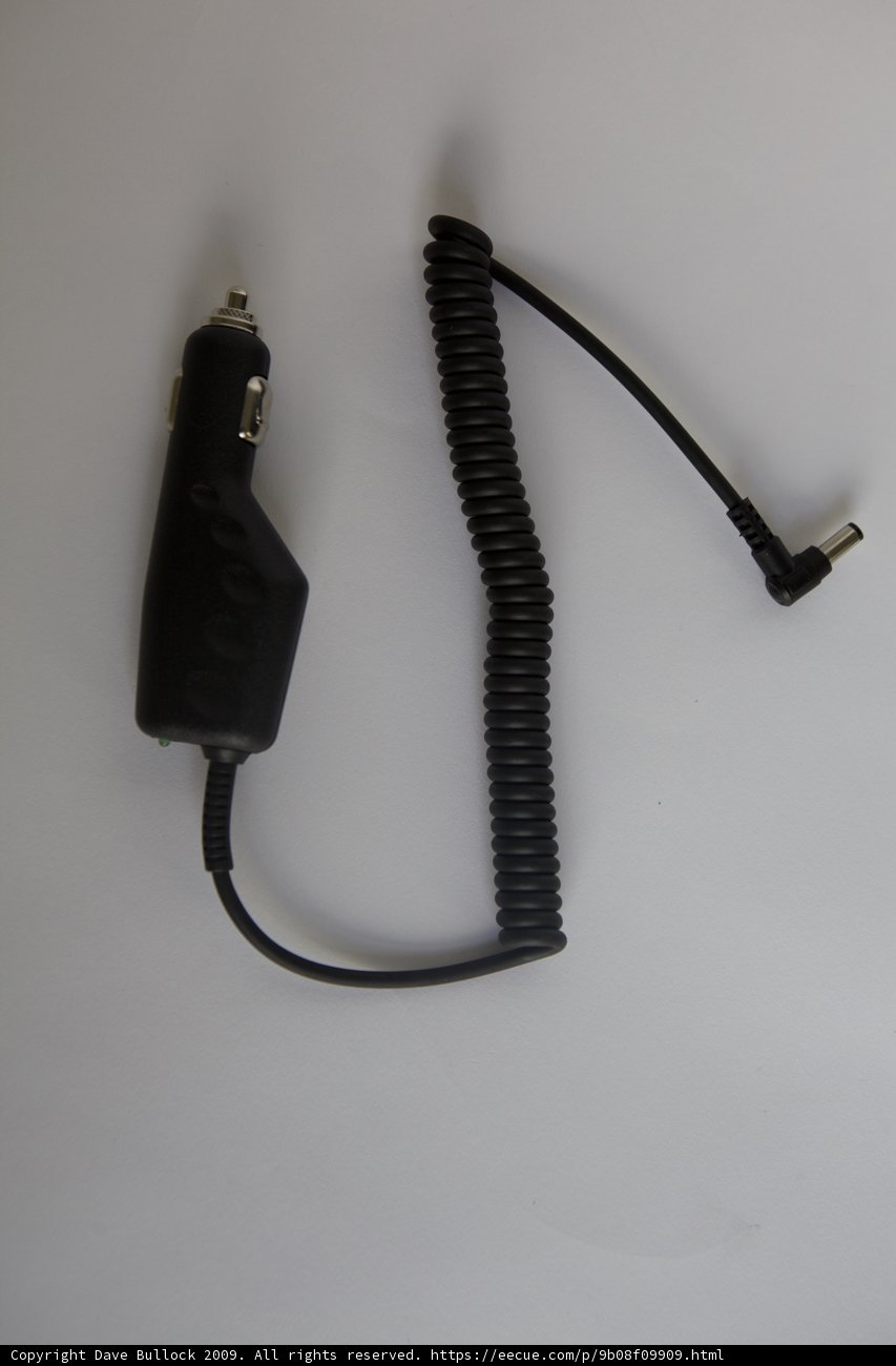 Black Car Charger with Attached Cord