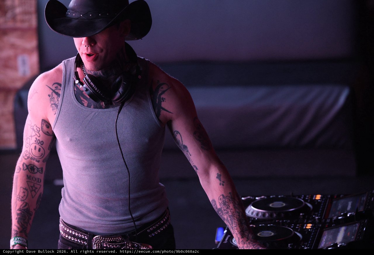 Tattooed DJ Cowboy Commands the Decks at Wobbleland