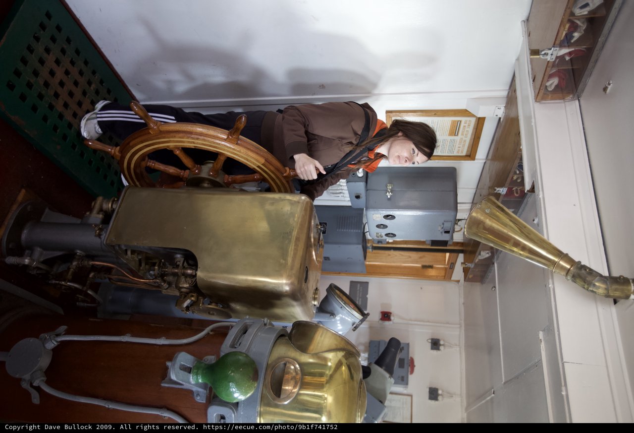 Woman at the Helm of a Historic Ship