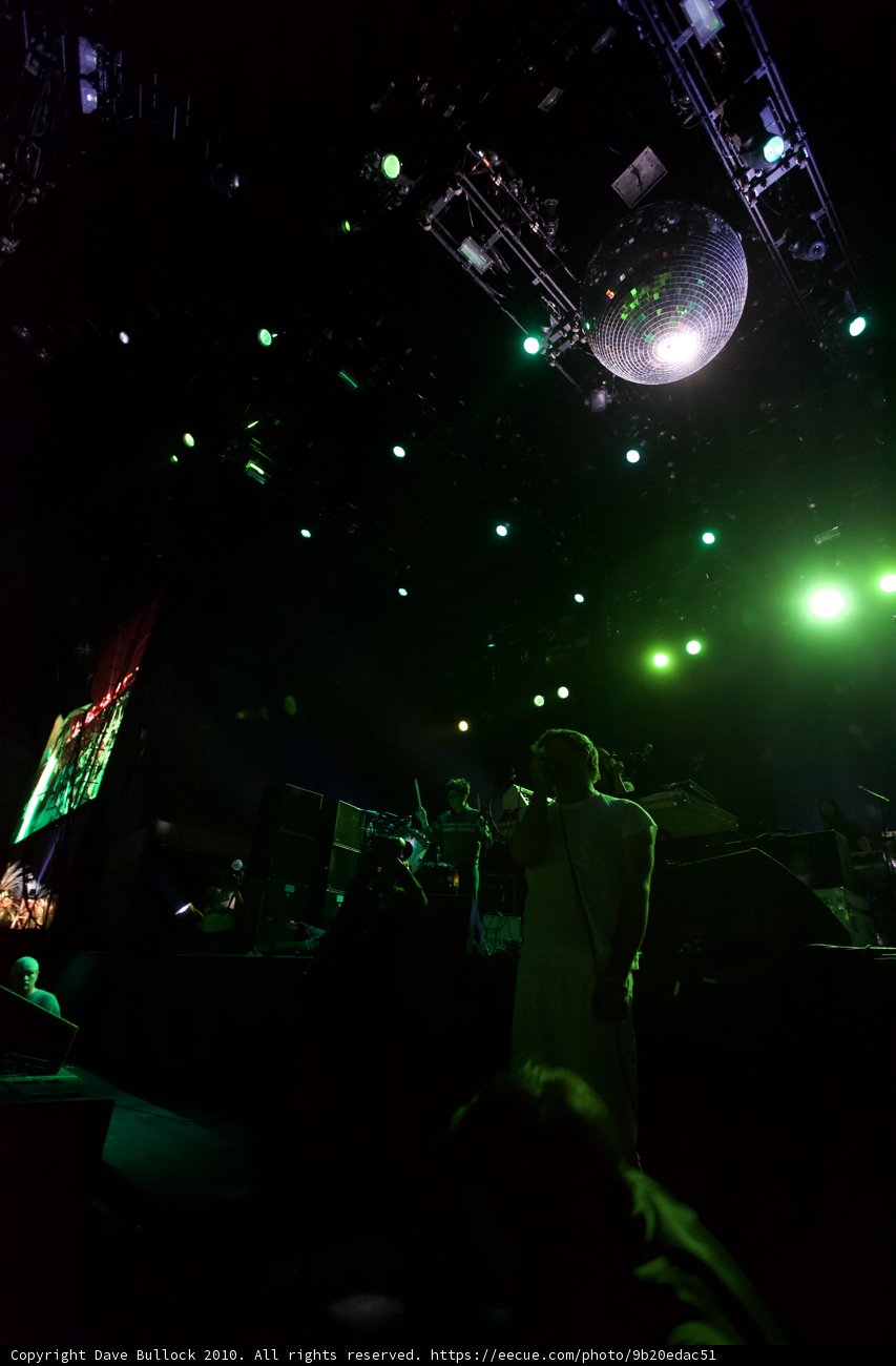 Green Spotlight on the Disco Ball