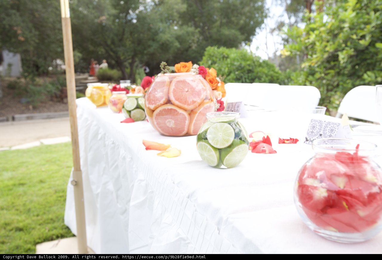 Citrus and Flowers on a Table