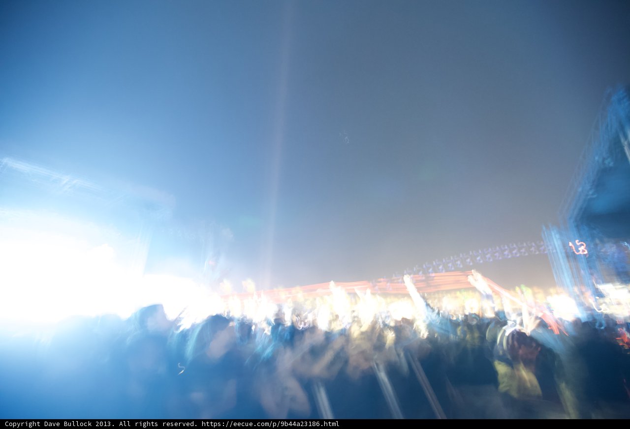 Blurred Flare of Coachella Concert Crowd