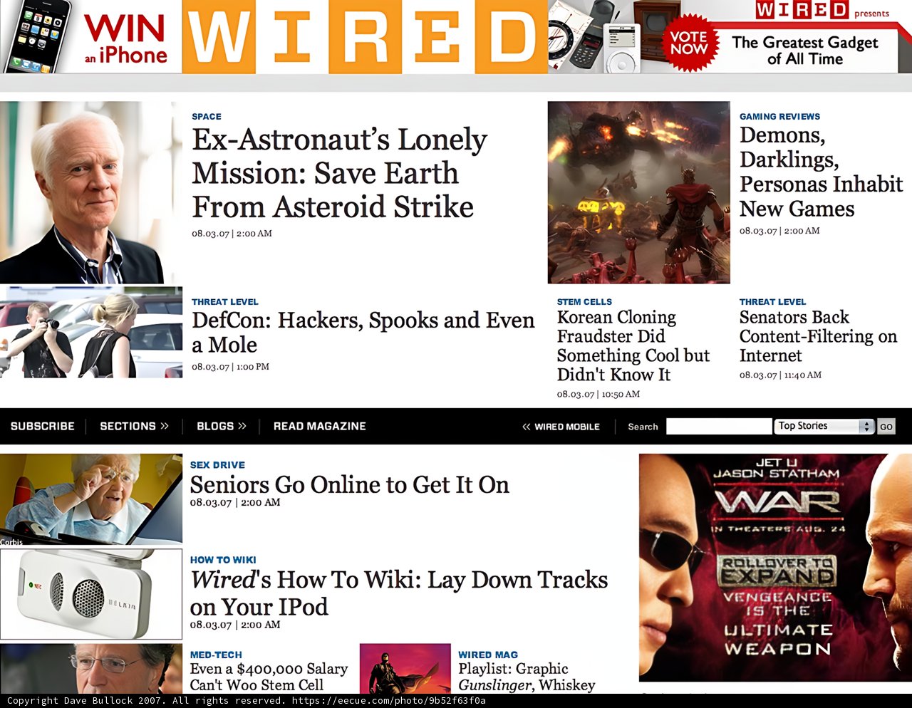 Wired App Advertisement on iPhone