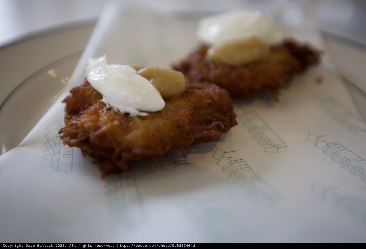 Potato Latkes with Sour Cream and Applesauce