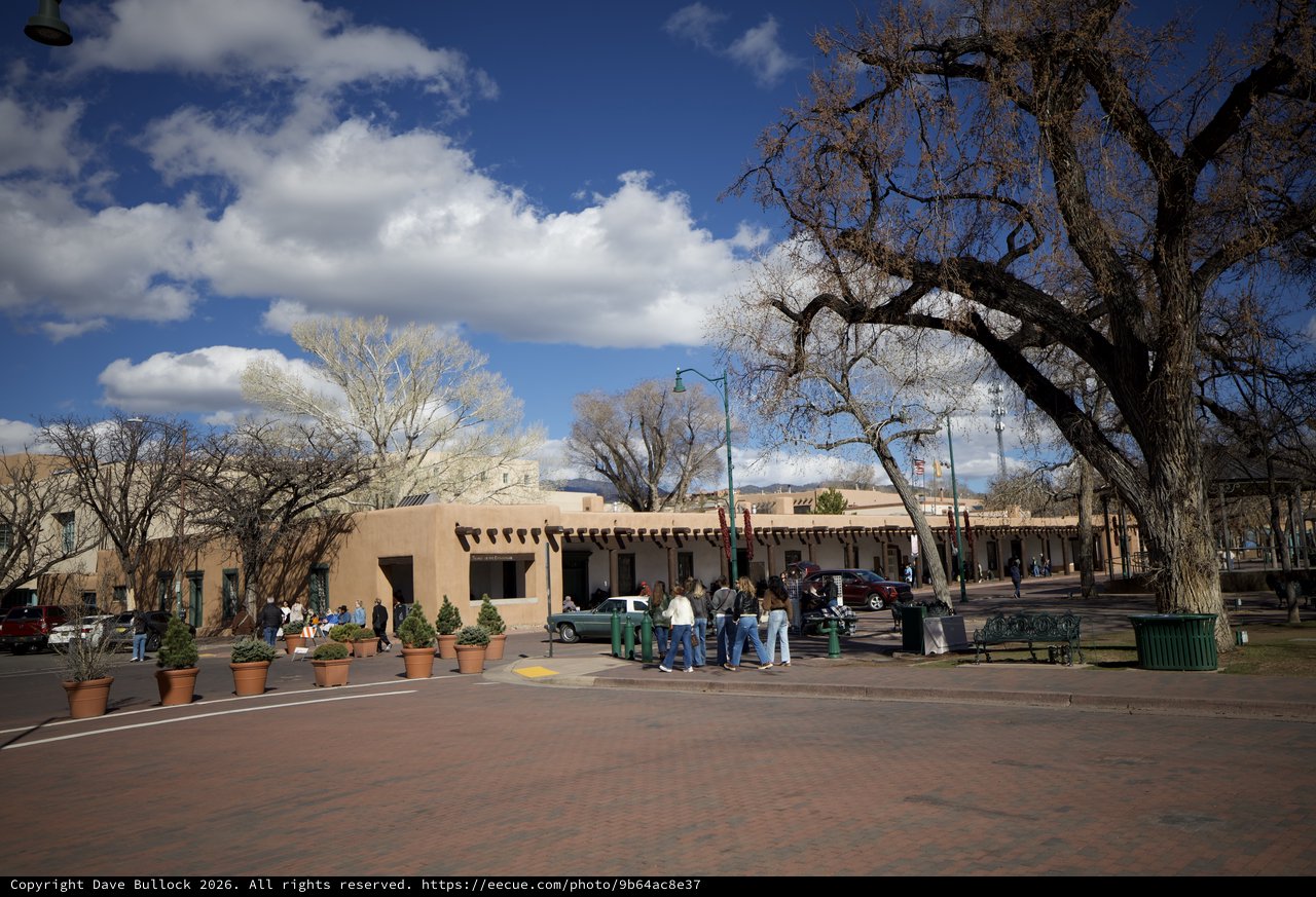Historic Santa Fe Plaza on a Sunny Afternoon