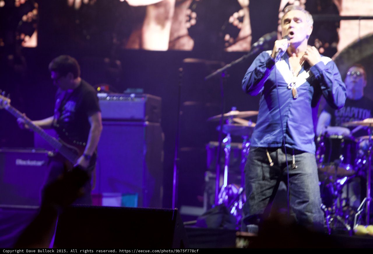 Morrissey Wide Band Shot Blue Shirt Bassist Blackstar Drummer Capitol Tee Drums Smiths Video Screen