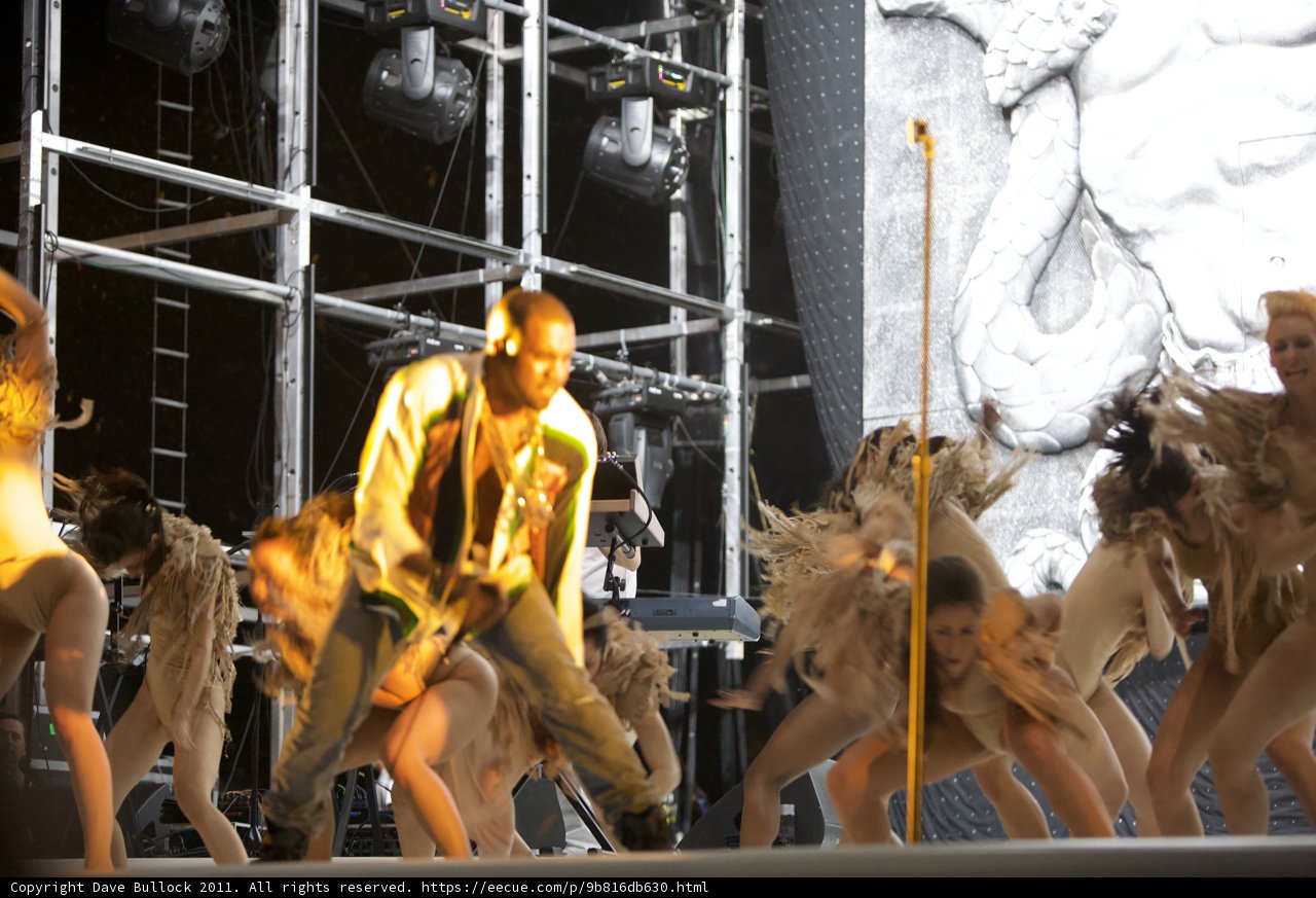 Kanye West takes the Stage with Dancers