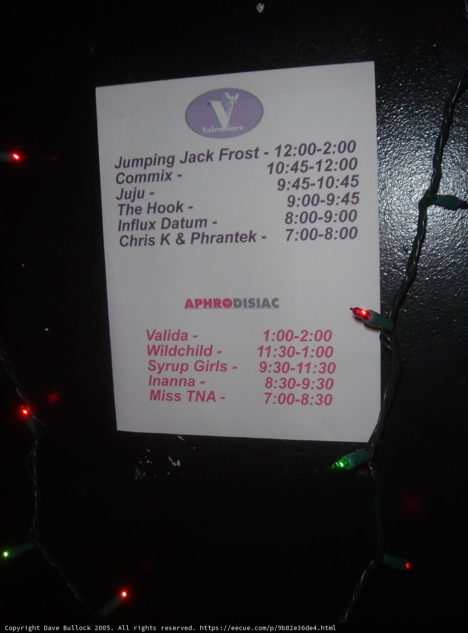 Club Prices and Times