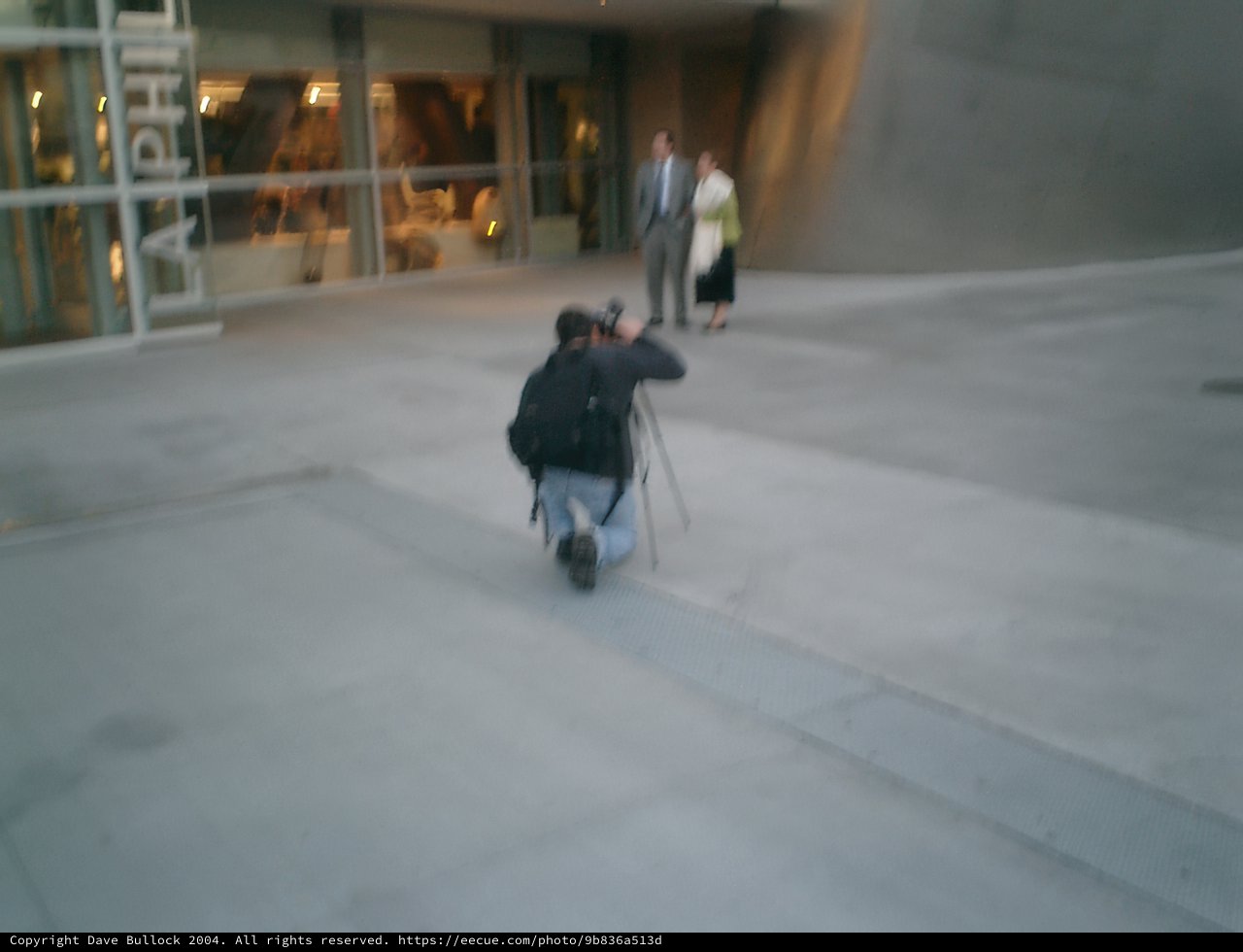 Blurry Skateboarding Man in Downtown LA