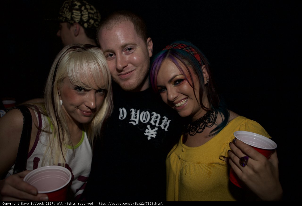 Three Happy Party-Goers Pose for the Camera